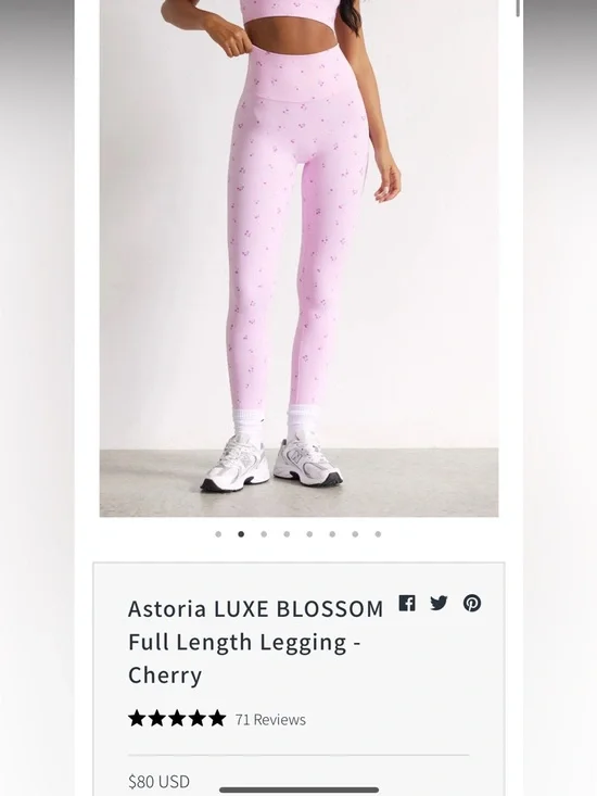 Pink Cherry Patterned Active Set - Sports Bra & High Waist Shorts - Picture 3 of 5